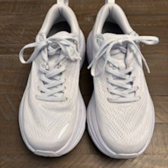 HOKA WOMEN'S BONDI X RUNNING SHOES SIZE 7 WHITE - Picture 4 of 5